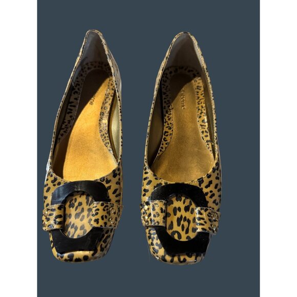 Leopard Print Square Toe Flats Womens Shoes 6.5M By Philicia Synthetic Material - Picture 9 of 15